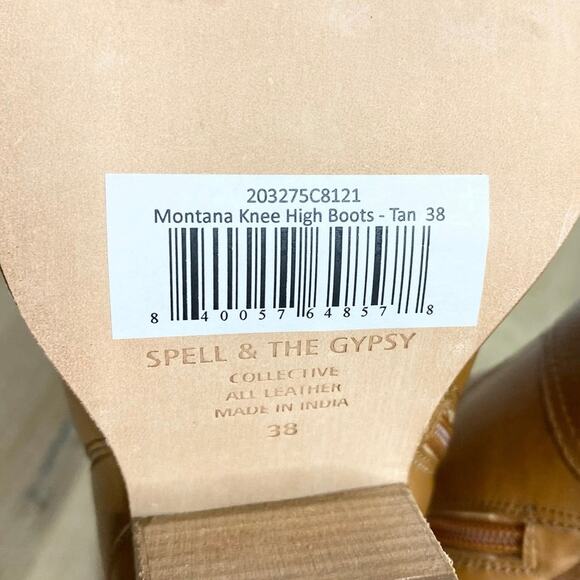 Spell & The Gypsy Montana Leather Boots In Tan 38 NWOB - Picture 9 of 12